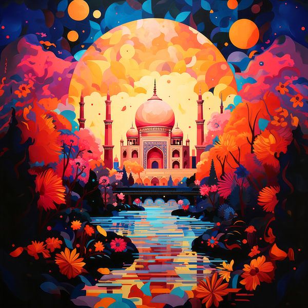 Taj Mahal en fleurs par Vlindertuin-Art