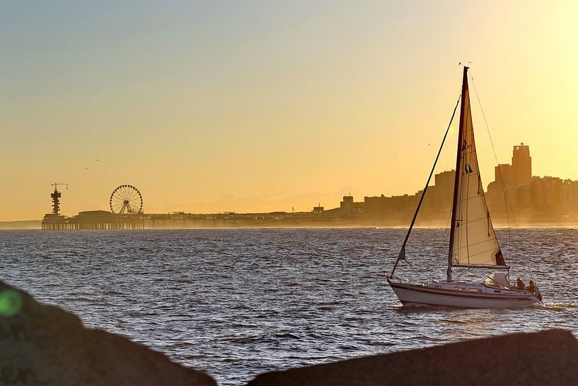the pier with sailboat by Micky Bish