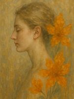 Golden Profile with Autumn Leaves