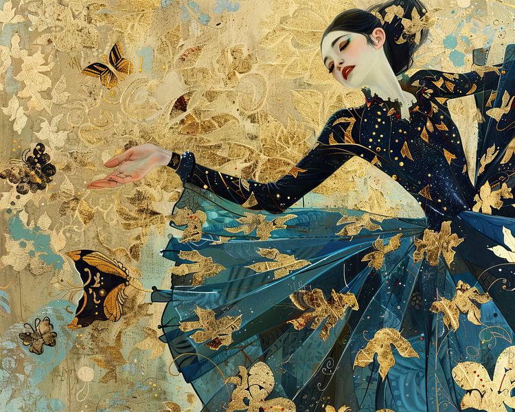 Butterflies | Golden Flutter Glam by Abstract Painting