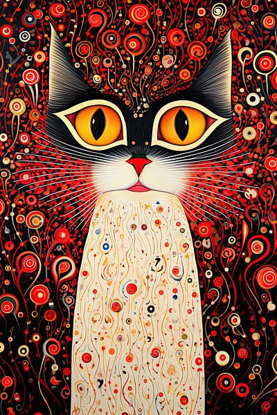 Abstraktes Porträt einer Katze von Bert Nijholt
