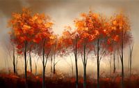 Modern Abstract Painting Autumn Forest