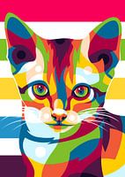 Little Cat in Pop Art Style