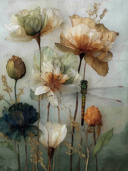 Libelle zwischen getrockneten Blumen von But First Framing