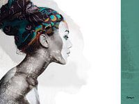 21. Silhouette, Porträt, Frau, Meta.