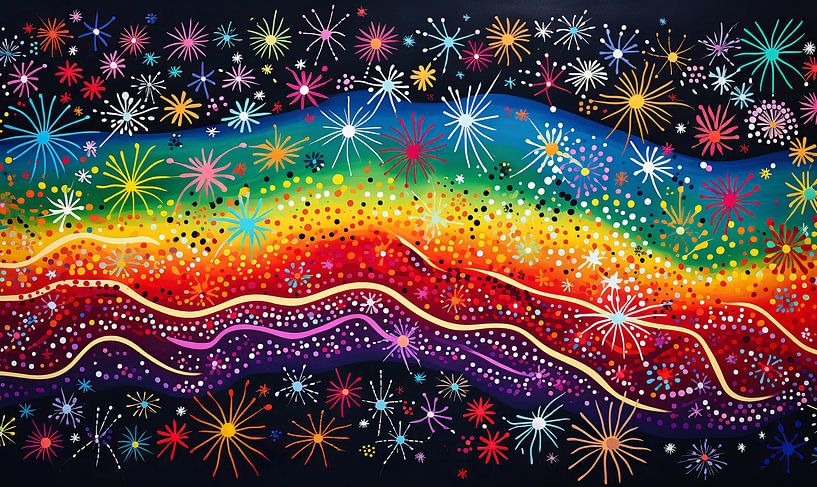 stars abstract by Virgil Quinn - Decorative Arts