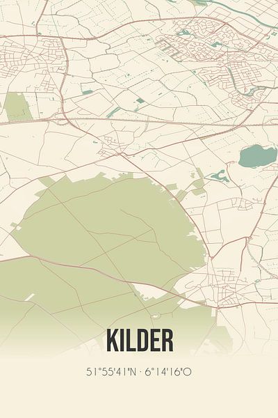 Vieille carte de Kilder (Gelderland) par Affiches de lieux