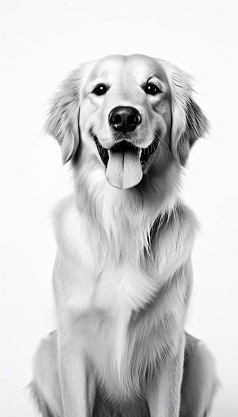 Golden Retriever - Minimalistische Kunstfoto von Surreal Media