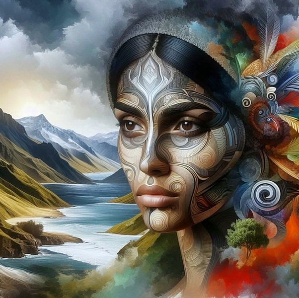 Woman North America in landscape 6 by Yvonne van Huizen