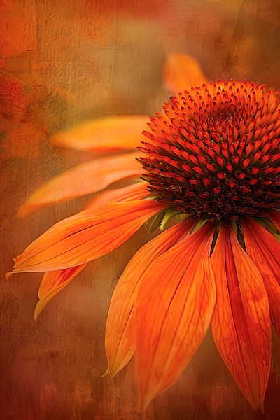 Echinacea en texture subtile par Carla van Zomeren