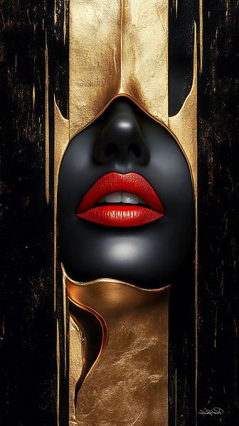gold - black - red by Gelissen Artworks