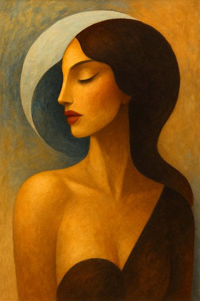 Abstract portrait Nyra -When Thinking Silences by Moonheart Artworks