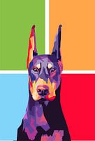 Dobermann wpap Pop-Art-Porträt