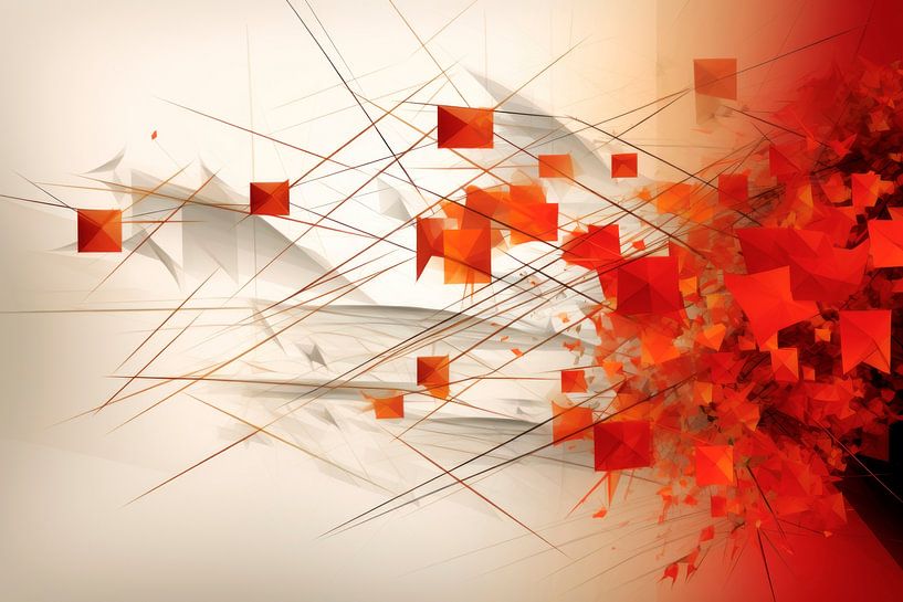 Geometrische Kunst HERBST Laub im Wind von Melanie Viola