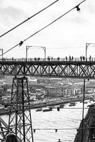 Ponte Luís I bridge Porto black and white