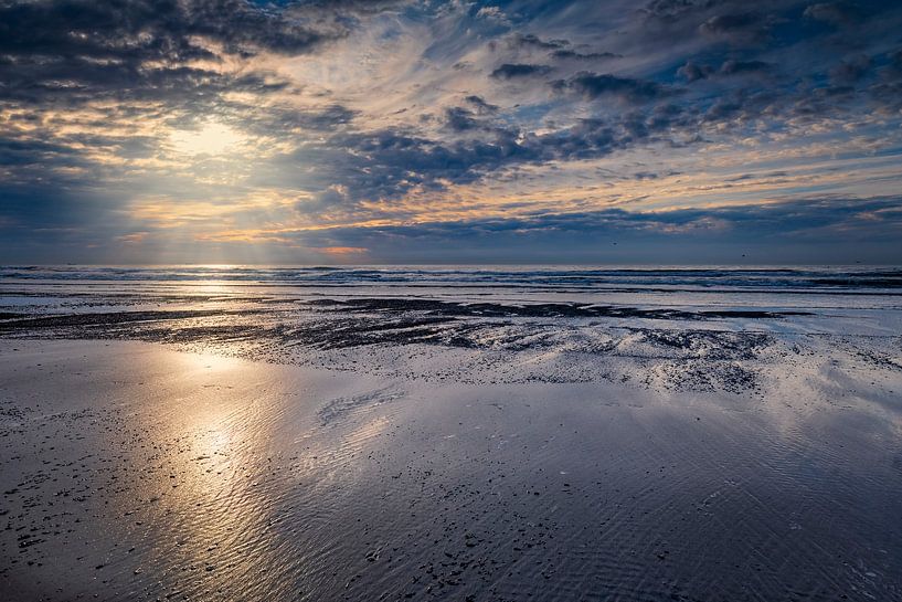 beautiful sunset along the Dutch coast by gaps photography