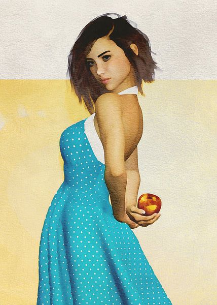 Woman of the world – French girl with an apple by Jan Keteleer