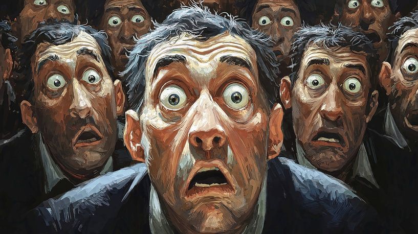 Crowd in panic by Frank Heinz