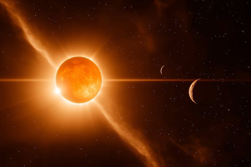 Sonnenaufgang im All mit Planeten von Poster Art Shop