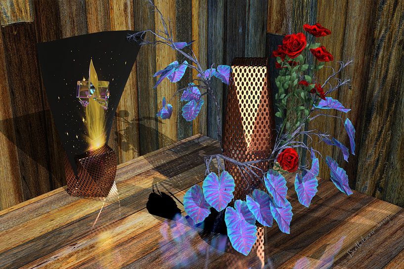 3d-Illustration. Kleine Galerie  zum Chillen. von Norbert Barthelmess