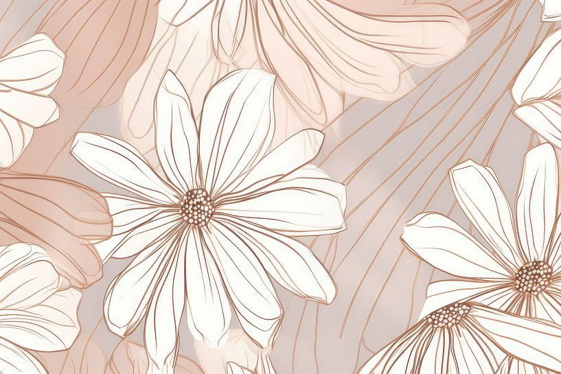 Line drawing daisies by Imagine