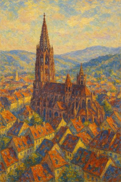 Freiburger Münster im Morgenlicht von Travel Shop