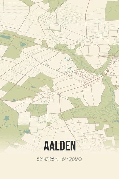 Vintage map of Aalden (Drenthe) by Prints of Place