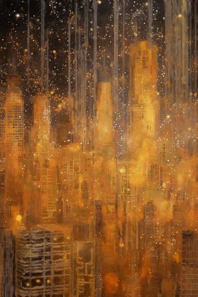 Goldene Stadt bei Nacht von Whale & Sons