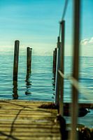 Jetty into the water on Fehmarnsund beach, summer 2024