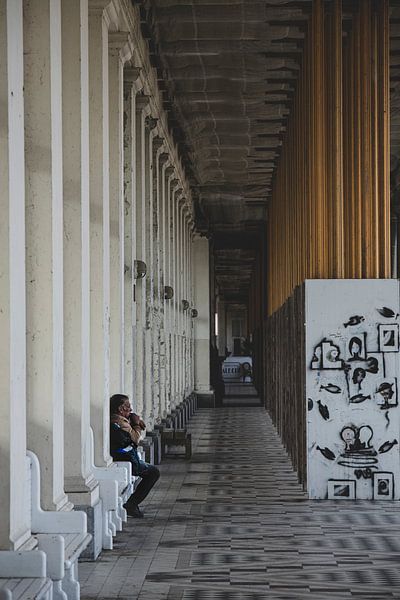 Einsamer Mann in Ostende von Christian van Lent