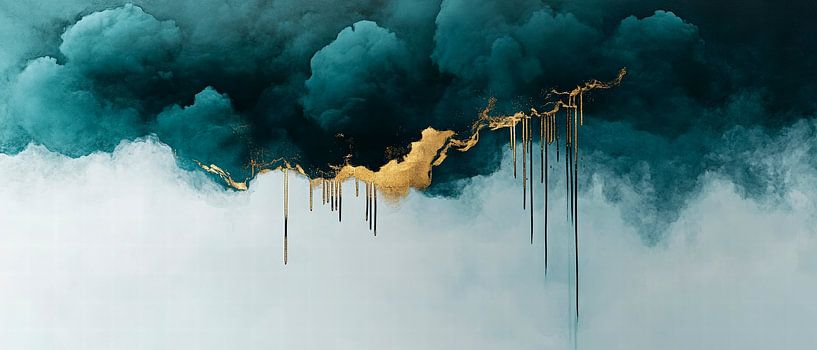 Dramatic sky in blue and gold by Poster Art Shop