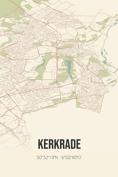 Vintage map of Kerkrade (Limburg) by Prints of Place