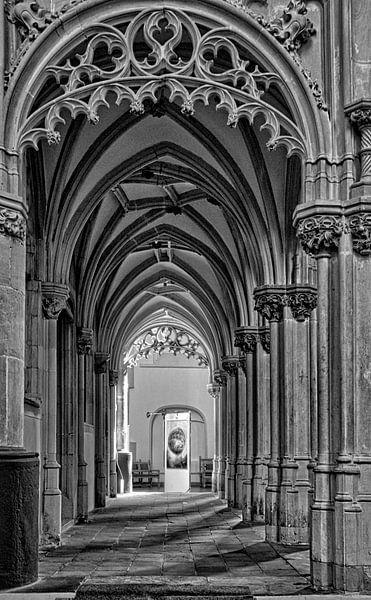 Église St. Joris historique d'Amersfoort en noir et blanc par Watze D. de Haan
