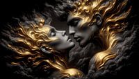 Lovers in black and gold