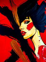 Le feu en moi - Un voyage abstrait en noir, rouge et or