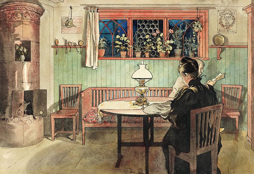 Carl Larsson,When the children have gone to bed, 1895 by finemasterpiece