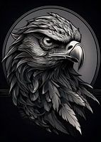 Majestätischer Falke in Schwarz und Weiß 05