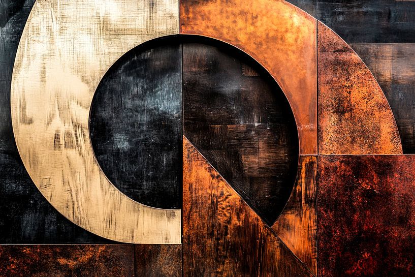 Oeuvre d'art abstraite géométrique en métal par Art & Soul Creations