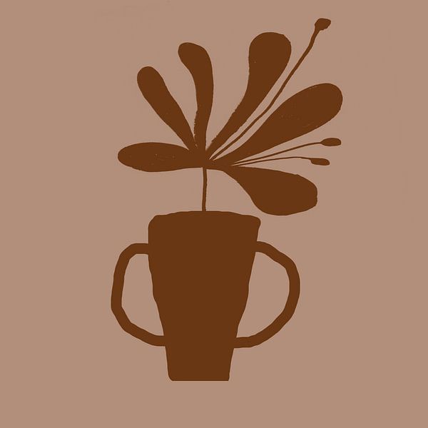 Table basse. Nature morte florale en café sur amande. par Dina Dankers