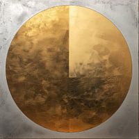 Abstraktes Gold-Kunstwerk mit Silber