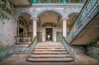 Verlassenes Treppenhaus in  das verlassene Beelitz Heilstätten
