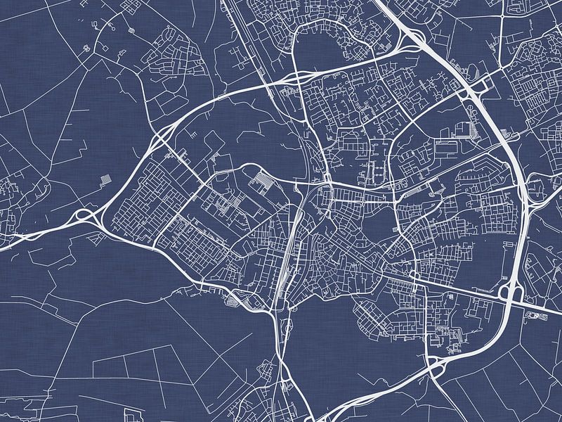 Karte von Den Bosch in Königsblau von De Kaartenwinkel