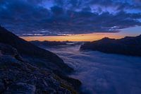 Sonnenuntergang in den Bergen