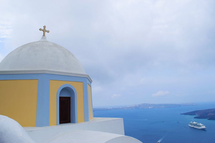Minimale kerk in Santorini van haroulita