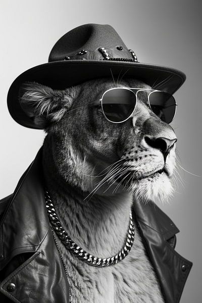 Stylish lion in clothing by Poster Art Shop