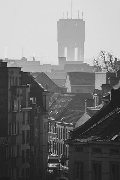 Aalst, Belgium Monochrome Rooftop Cityscape by Imladris Images