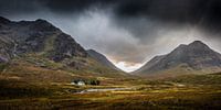 Lagangarbh cottage in Glen Coe by evening light