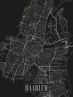 Carte de la ville de Haarlem - Ville - Variante foncée - Carte de la Hollande Septentrionale