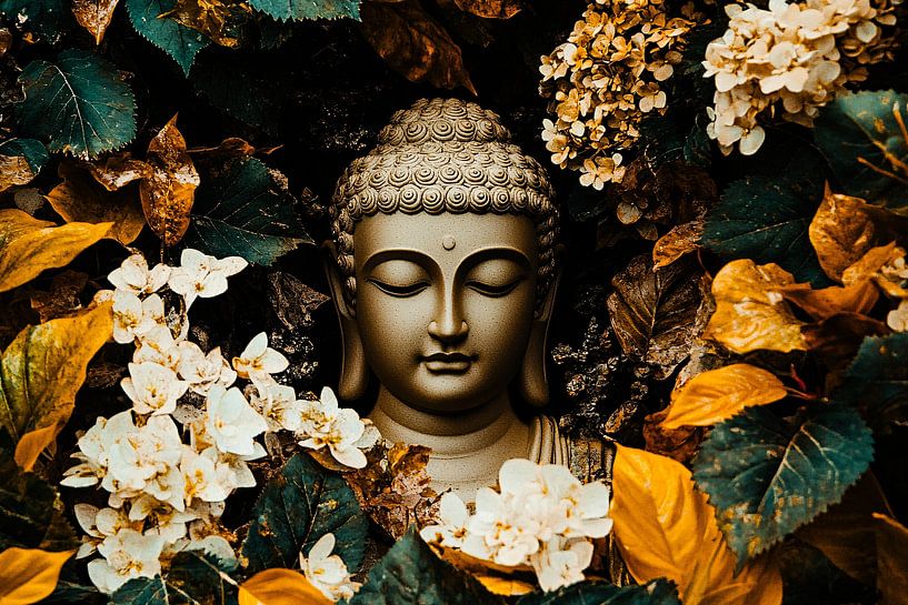 Bouddha avec décoration de fleurs par Art & Soul Creations