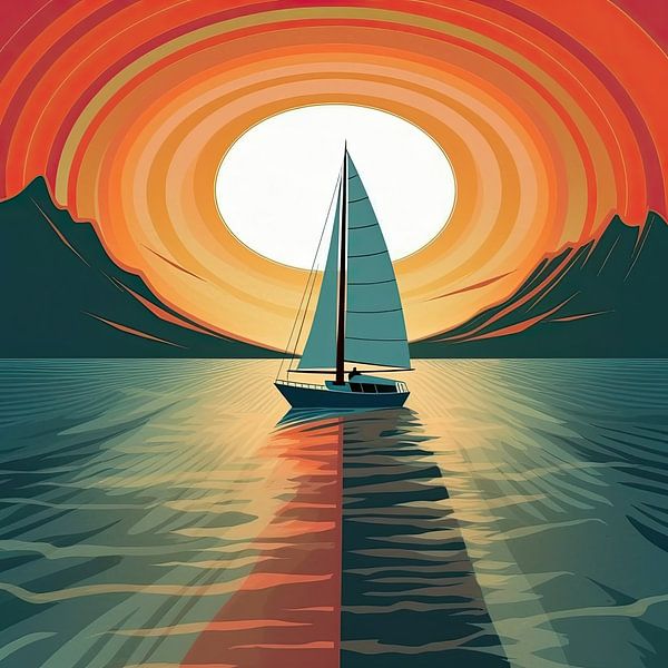 Segelboot Meer Maritim Mond Schiffahrt von Niklas Maximilian